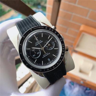 Replica Speedmaster A21j Automatic Movement Mens Watch Black Dial Rubber Strap B E257