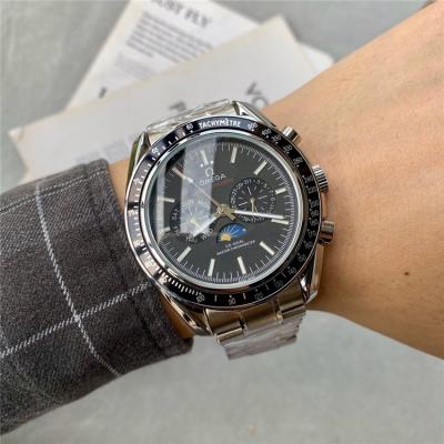 Replica Speedmaster A21j Automatic Movement Mens Watch Black Dial Stainless Steel E260