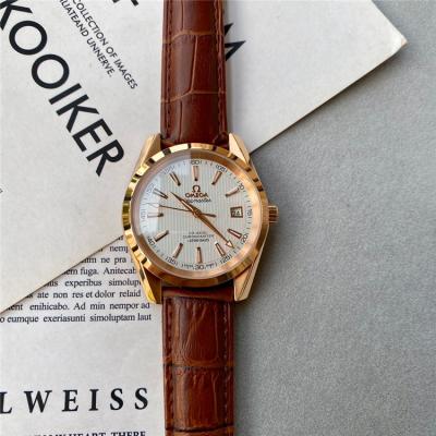 Replica Seamaster A21j Automatic Movement Womens Watch White Dial Leather Strap E261