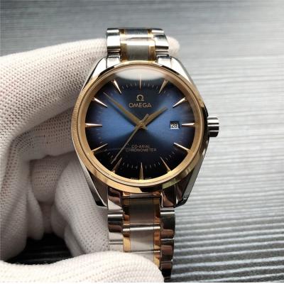 Replica Specialities A21j Automatic Movement Mens Watch Blue Dial Two Tone Yellow Gold B E275