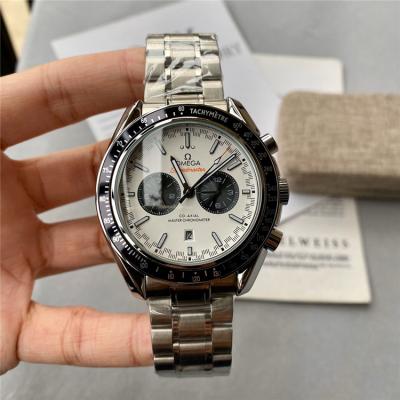 Replica Speedmaster A21j Automatic Movement Mens Watch White Dial Stainless Steel E276