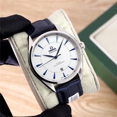 Replica Seamaster A21j Automatic Movement Mens Watch White Dial Leather Strap C E278