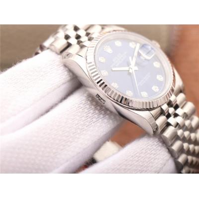 EWF Datejust 36 126234 A3235 Automatic Unisex Watch Fluted Bezel Blue Diamonds 904L SS Jubilee Bracelet Best Edition