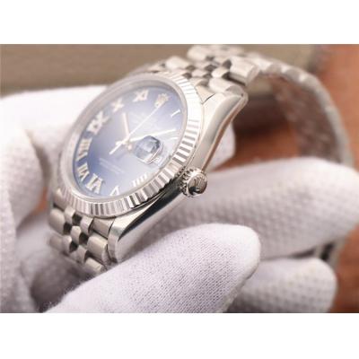 EWF Datejust 36 126234 A3235 Automatic Unisex Watch Fluted Blue Roman Diamonds 904L SS Jubilee Bracelet Best Edition