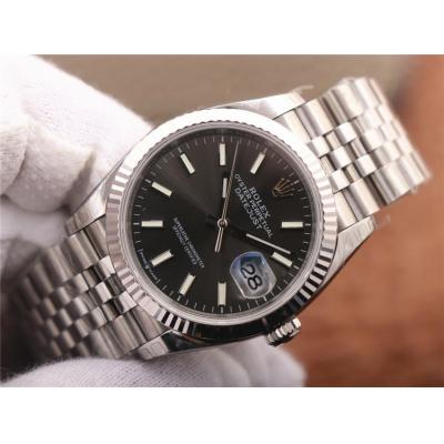 EWF Datejust 36 126234 A3235 Automatic Unisex Watch Fluted Bezel Gray Stick 904L SS Jubilee Bracelet Best Edition