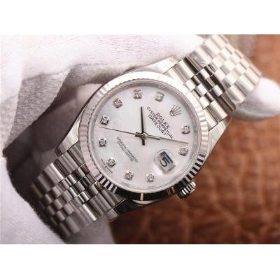 EWF Datejust 36 126234 A3235 Automatic Unisex Watch Fluted Bezel MOP Diamonds 904L SS Jubilee Bracelet Best Edition