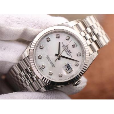 EWF Datejust 36 126234 A3235 Automatic Unisex Watch Fluted Bezel MOP Diamonds 904L SS Jubilee Bracelet Best Edition