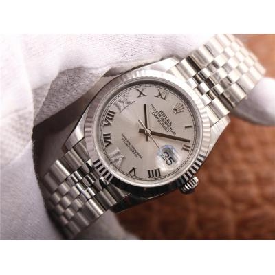 EWF Datejust 36 126234 A3235 Automatic Unisex Watch Fluted Silver Roman Diamond 904L SS Jubilee Bracelet Best Edition