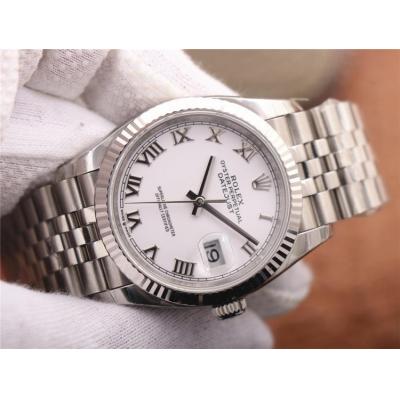 EWF Datejust 36 126234 A3235 Automatic Unisex Watch Fluted Bezel White Roman 904L SS Jubilee Bracelet Best Edition