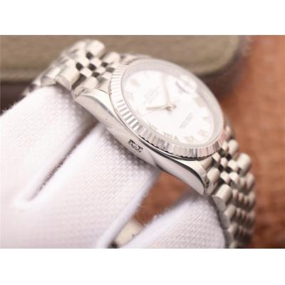 EWF Datejust 36 126234 A3235 Automatic Unisex Watch Fluted Bezel White Roman 904L SS Jubilee Bracelet Best Edition