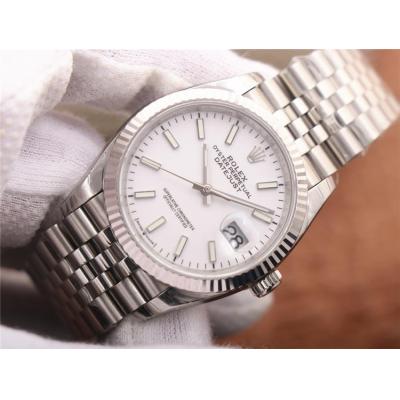 EWF Datejust 36 126234 A3235 Automatic Unisex Watch Fluted Bezel White Stick 904L SS Jubilee Bracelet Best Edition