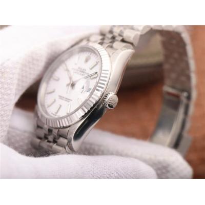 EWF Datejust 36 126234 A3235 Automatic Unisex Watch Fluted Bezel White Stick 904L SS Jubilee Bracelet Best Edition