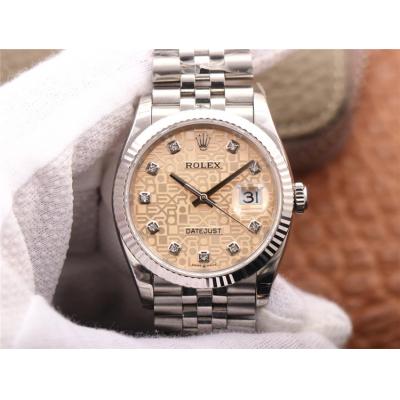 EWF Datejust 36 126234 A3235 Automatic Unisex Watch Fluted Veige LOGO Diamonds 904L SS Jubilee Bracelet Best Edition