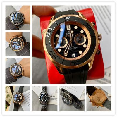 Replica Seamaster Japan VK Quartz Chronograph Movement Mens Watch Black Dial Rubber Strap E289