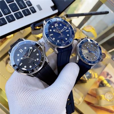 Replica Seamaster 8500 Automatic Movement Mens Watch Blue Dial Rubber Strap E292