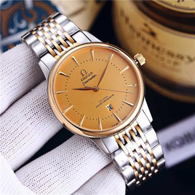 Replica Seamaster Japan Quartz Movement Mens Watch White Dial Two Tone Rose Gold E305