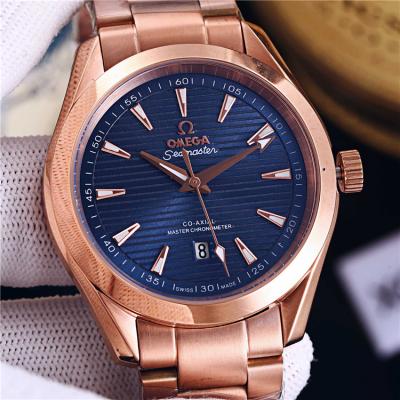 Replica Seamaster Japan Quartz Movement Mens Watch Silver Dial Two Tone Rose Gold B E306