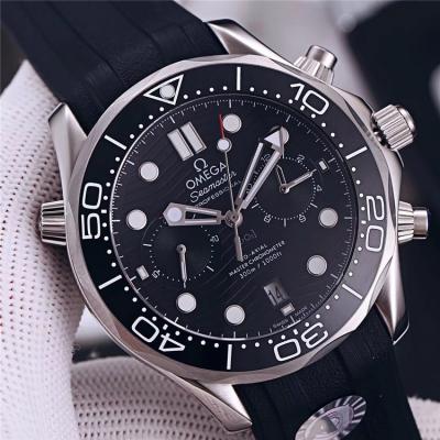 Replica Seamaster A21j Automatic Movement Mens Watch Black Dial Rubber Strap A E308