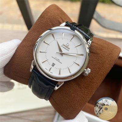 Replica Seamaster A21j Automatic Movement Mens Watch White Dial Leather Strap E312