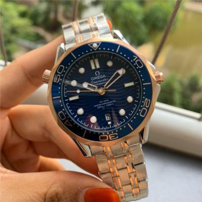 Replica Seamaster A21j Automatic Movement Mens Watch Blue Dial Two Tone Rose Gold E347