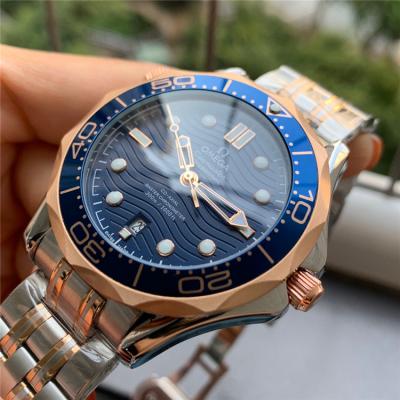 Replica Seamaster A21j Automatic Movement Mens Watch Blue Dial Two Tone Rose Gold E347