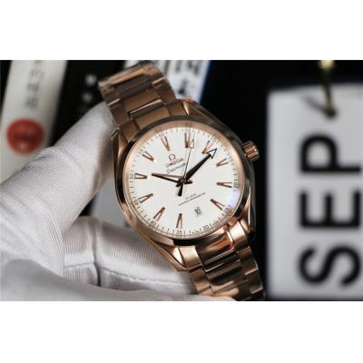 Replica Seamaster A21j Automatic Movement Mens Watch White Dial Two Tone Rose Gold B E350