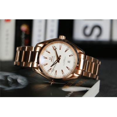 Replica Seamaster A21j Automatic Movement Mens Watch White Dial Two Tone Rose Gold B E350