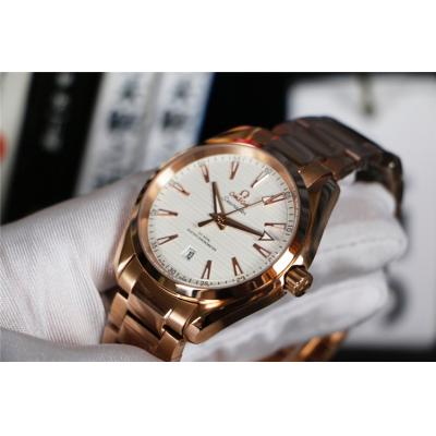 Replica Seamaster A21j Automatic Movement Mens Watch White Dial Two Tone Rose Gold B E350