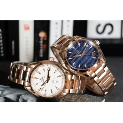 Replica Seamaster A21j Automatic Movement Mens Watch White Dial Two Tone Rose Gold B E350