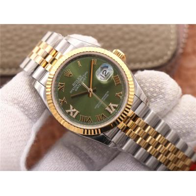 EWF Datejust 36 126233 A3235 Automatic Unisex Watch Two Tone YG  Green Roman Diamond 904L Jubilee Bracelet Best Edition