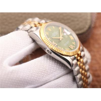 EWF Datejust 36 126233 A3235 Automatic Unisex Watch Two Tone YG  Green Roman Diamond 904L Jubilee Bracelet Best Edition