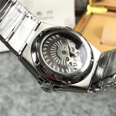 Replica Constellation A21j Automatic Movement Mens Watch Silver Dial Diamonds Case Two Tone Yellow Gold A E356