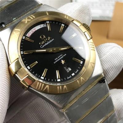 Replica Constellation A21j Automatic Movement Mens Watch Black Dial Stainless Steel B E356