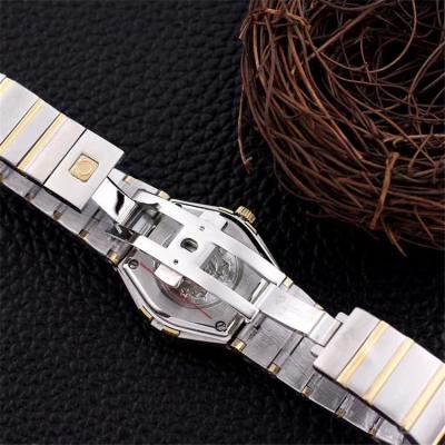 Replica Constellation Japan Quartz Movement Womens Watch Silver Dial Two Tone Rose Gold C E357