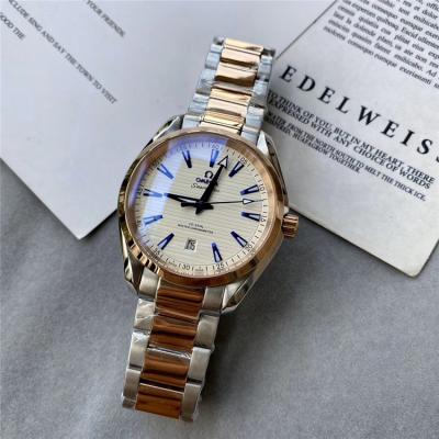 Replica Seamaster A21j Automatic Movement Mens Watch Blue Dial Rose Gold A E365