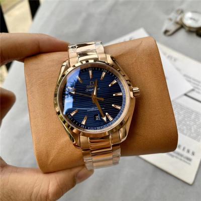 Replica Seamaster A21j Automatic Movement Mens Watch Blue Dial Rose Gold A E365