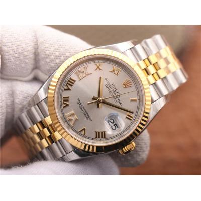 EWF Datejust 36 126233 A3235 Automatic Unisex Watch Two Tone YG Silver Roman Diamond 904L Jubilee Bracelet Best Edition