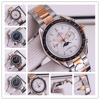 Replica Speedmaster A21j Automatic Movement Mens Watch White Dial Two Tone Rose Gold A E368