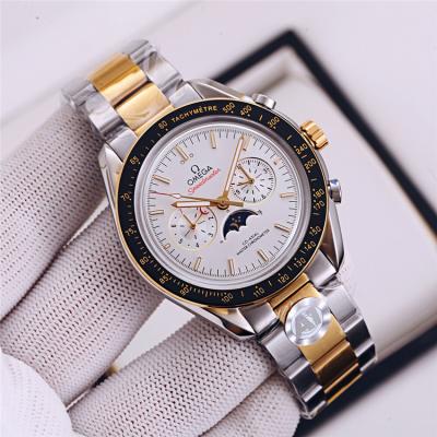 Replica Speedmaster A21j Automatic Movement Mens Watch White Dial Two Tone Rose Gold A E368