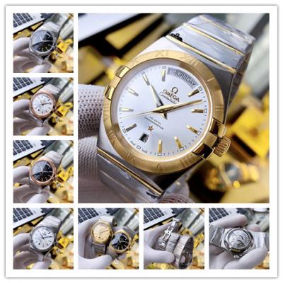 Replica Constellation A21j Automatic Movement Mens Watch Silver Dial Two Tone Yellow Gold A E369