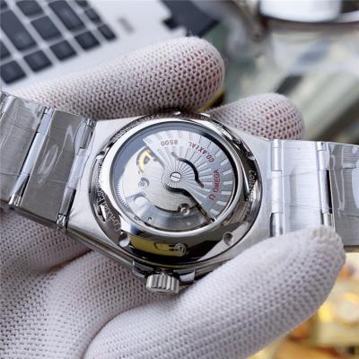 Replica Constellation A21j Automatic Movement Mens Watch Silver Dial Two Tone Yellow Gold A E369