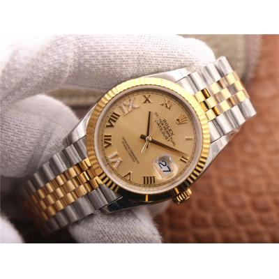 EWF Datejust 36 126233 A3235 Automatic Unisex Watch Two Tone YG Champagne Roman Diamond 904L Jubilee Best Edition