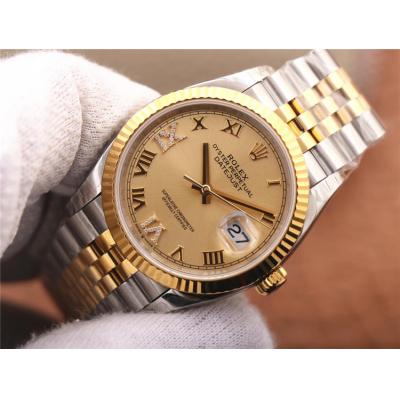 EWF Datejust 36 126233 A3235 Automatic Unisex Watch Two Tone YG Champagne Roman Diamond 904L Jubilee Best Edition