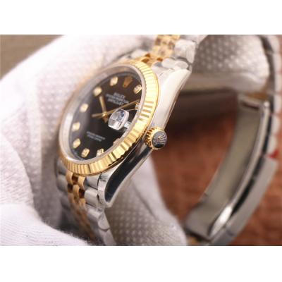 EWF Datejust 36 126233 A3235 Automatic Unisex Watch Two Tone YG Black Diamond Dial 904L Jubilee Bracelet Best Edition