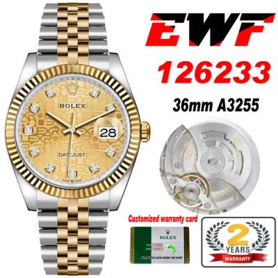 EWF Datejust 36 126233 A3235 Auto Unisex Watch Two...