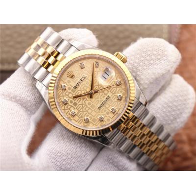 EWF Datejust 36 126233 A3235 Auto Unisex Watch Two Tone YG Champagne LOGO Dimamond 904L Jubilee Bracelet Best  Edition