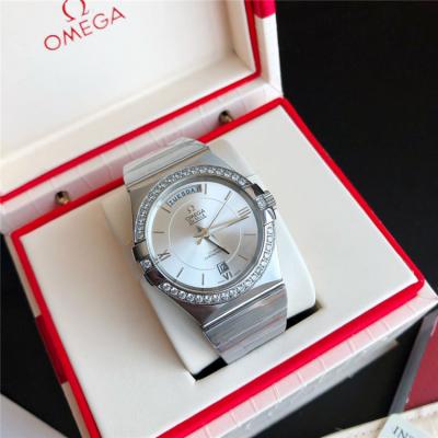 Replica Constellation Japan Miyota 8215 Automatic Mens Watch Silver Dial Diamonds Case Stainless Steel A E379