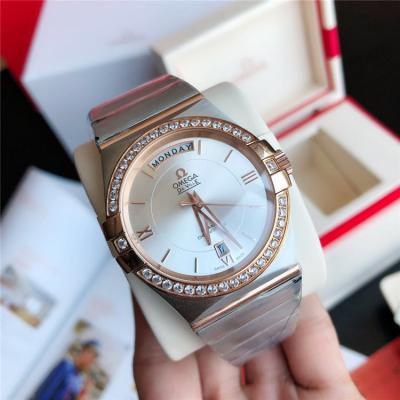 Replica Constellation Japan Miyota 8215 Automatic Mens Watch Silver Dial Diamonds Case Stainless Steel A E379