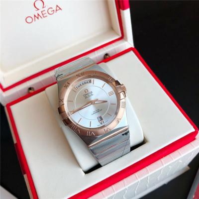 Replica Constellation Japan Miyota 8215 Automatic Mens Watch Silver Dial Two Tone Rose Gold B E379