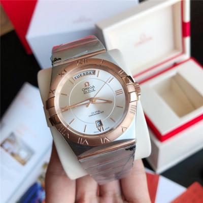 Replica Constellation Japan Miyota 8215 Automatic Mens Watch Silver Dial Two Tone Rose Gold B E379